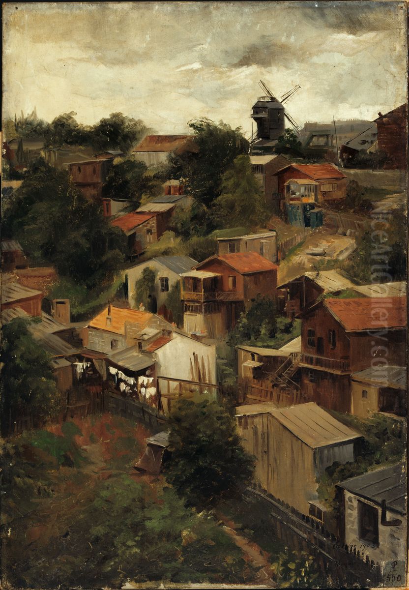 Le Maquis de Montmartre vu de la rue Caulaincourt en 1903 Oil Painting by Lazar Meyer