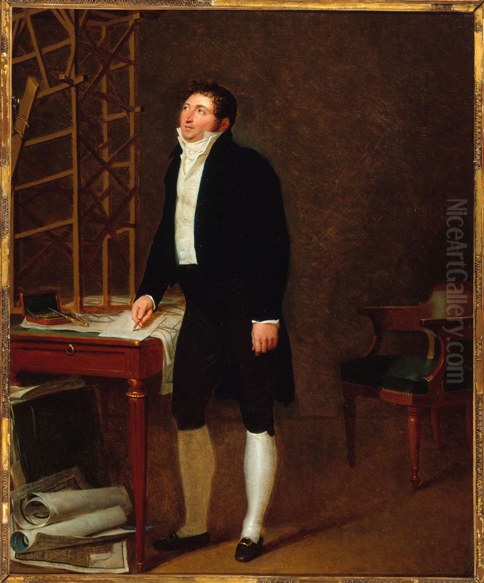 Portrait d'un architecte Oil Painting by Francois Dumont