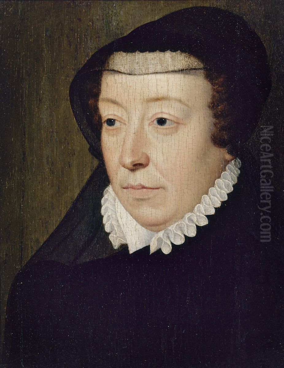 Portrait of Catherine de' Medici (1519-1589) Oil Painting by Francois Clouet