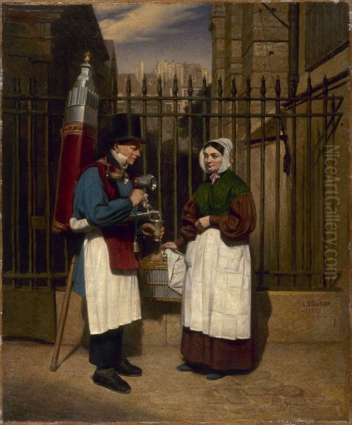 Le Marchand de coco Oil Painting by Augusta Lebaron-Desves