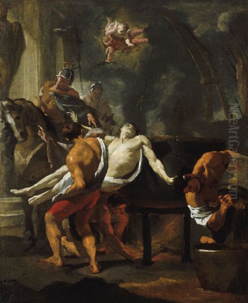 Martyre de saint Jean l'evangeliste, a la porte Latine Oil Painting by Charles Le Brun