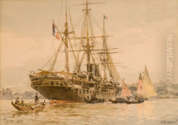 Port of Triest Oil Painting by Alexander Beggrov