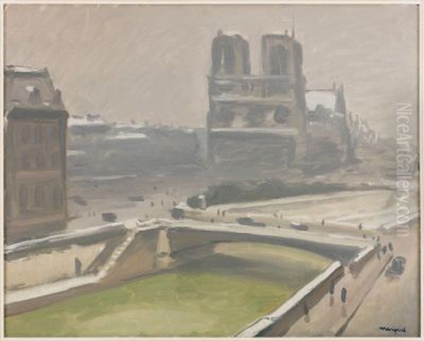Notre-Dame de Paris sous la neige Oil Painting by Albert Marquet
