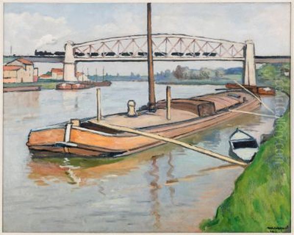 Paysage au chaland Oil Painting by Albert Marquet
