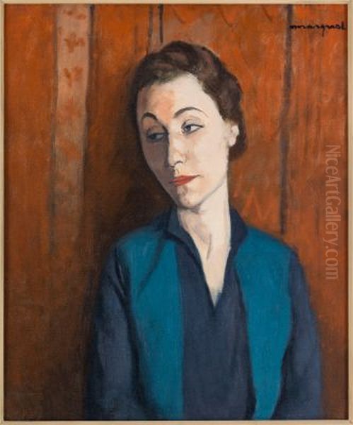 La femme en bleu Oil Painting by Albert Marquet