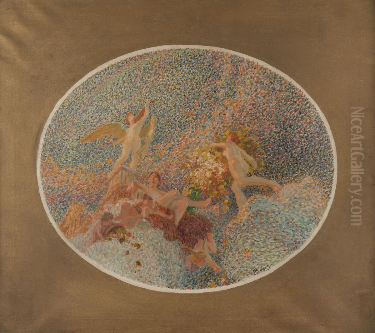 Esquisse pour la mairie du 10eme arrondissement : Les Arts- Harmonies Oil Painting by Henri Bonis