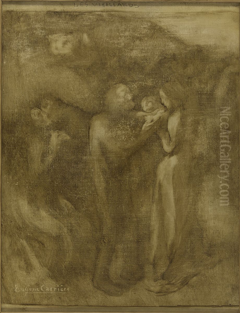 Esquisse pour la mairie du 12eme : les vieillards Oil Painting by Eugene Carriere
