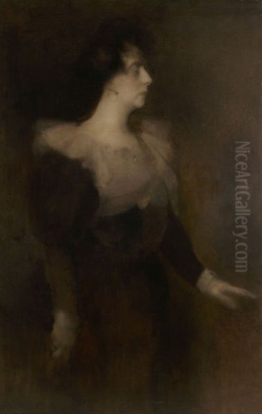 Portrait de Pauline Menard-Dorian Oil Painting by Eugene Carriere