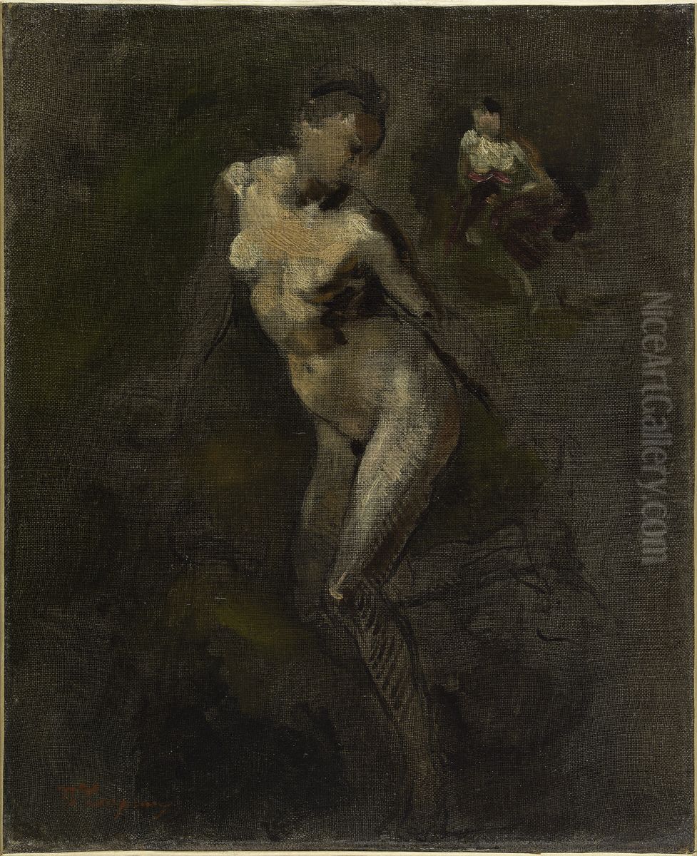 Femme nue (etude) Oil Painting by Jean-Baptiste Carpeaux