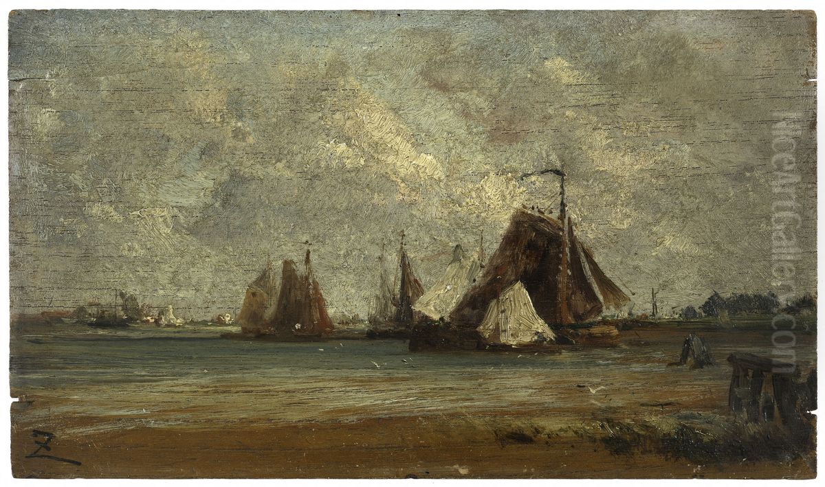 Les sloops de peche Oil Painting by Felix Ziem Les sloops de peche Oil Painting by Felix Ziem