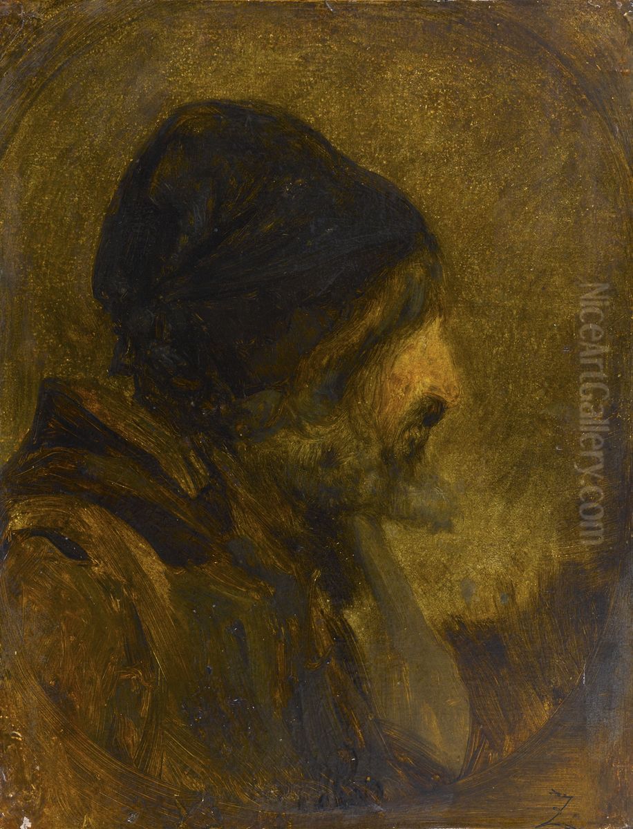 Tete d'homme d'apres Rembrandt Oil Painting by Felix Ziem Tete d'homme d'apres Rembrandt Oil Painting by Felix Ziem