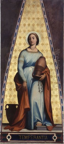 Esquisse pour l'eglise Saint-Jacques-Saint-Christophe de la Villette : La Temperance Oil Painting by Jean-Francois Bremond