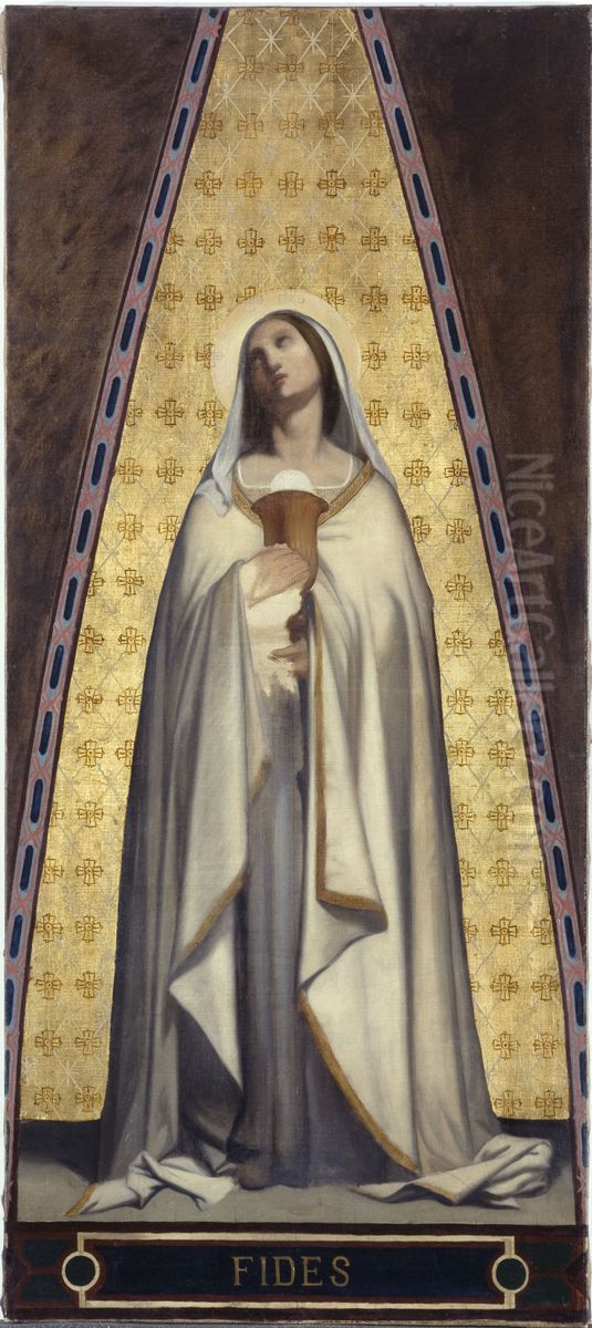Esquisse pour l'eglise de Saint-Jacques-Saint-Christophe de la Villette : La Foi Oil Painting by Jean-Francois Bremond