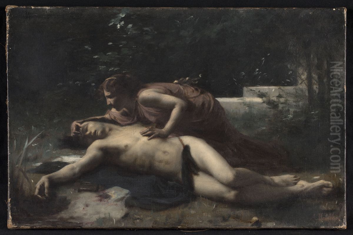 Pyrame et Thisbe Oil Painting by Francois-Alfred Delobbe