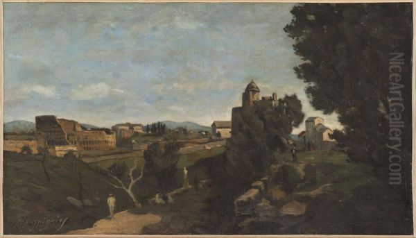 Le Colisee a Rome Oil Painting by Henri Harpignies