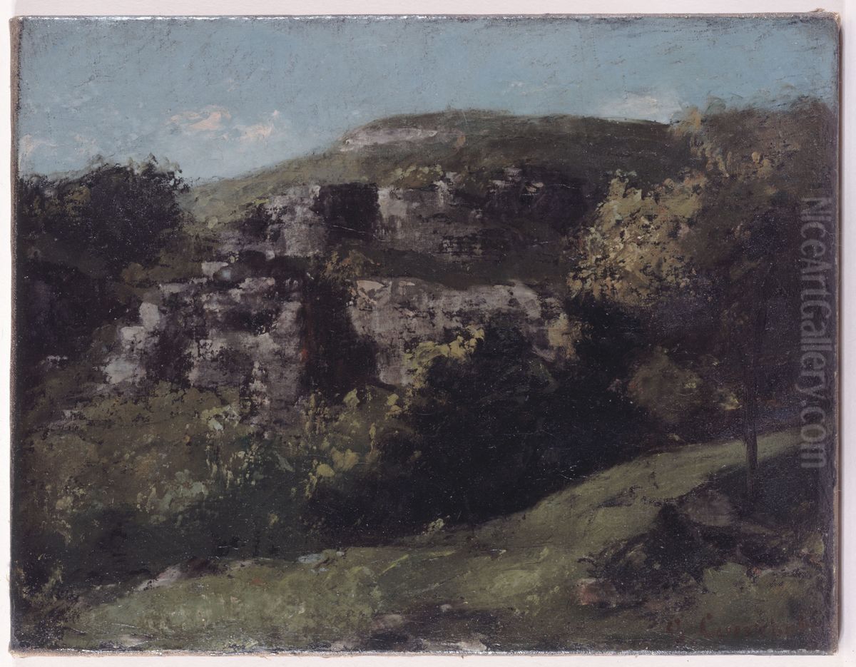 Rochers a Ornans Oil Painting by Gustave Courbet