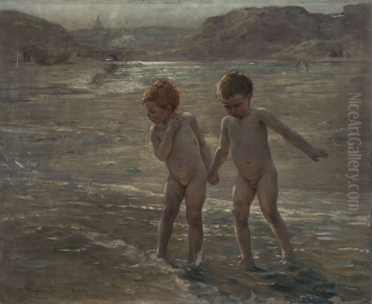 Dans l'air pur Oil Painting by Virginie Demont-Breton