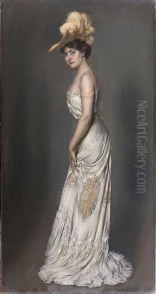 Portrait de madame Rene Prejelan Oil Painting by Antonio De La Gandara