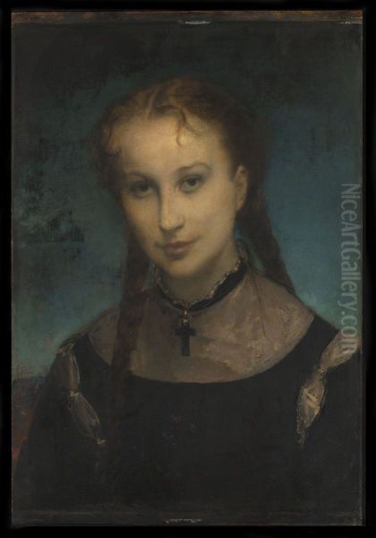 Portrait de la comtesse de Monfort Oil Painting by Gustave Ricard