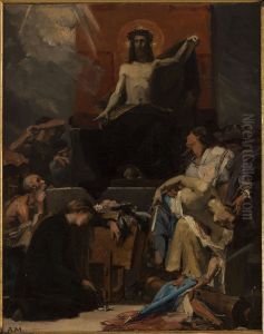 Esquisse pour l'eglise Saint-Nicolas-des-Champs : Le Christ Redempteur, Le Christ appelle a lui les affliges