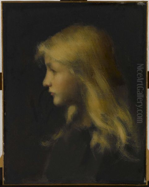Fillette blonde Oil Painting by Jean-Jacques Henner