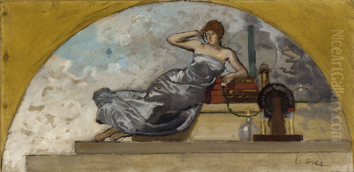 Esquisse pour le salon des Sciences de l'Hotel de Ville de Paris : La Physique Oil Painting by Ernest Ange Duez