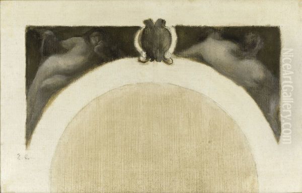 Esquisse pour le salon des Sciences de l'Hotel de Ville de Paris : La Physique - La Chimie Oil Painting by Eugene Carriere