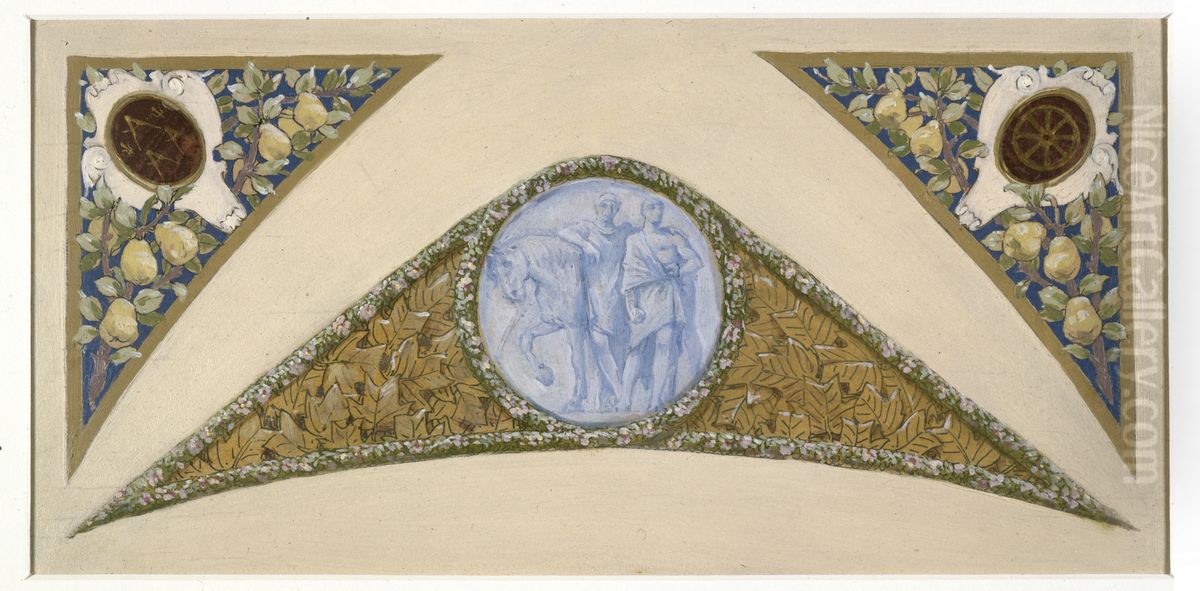 Esquisse pour l'escalier des Fetes de l'Hotel de Ville de Paris : Gemeaux Oil Painting by Luc-Olivier Merson