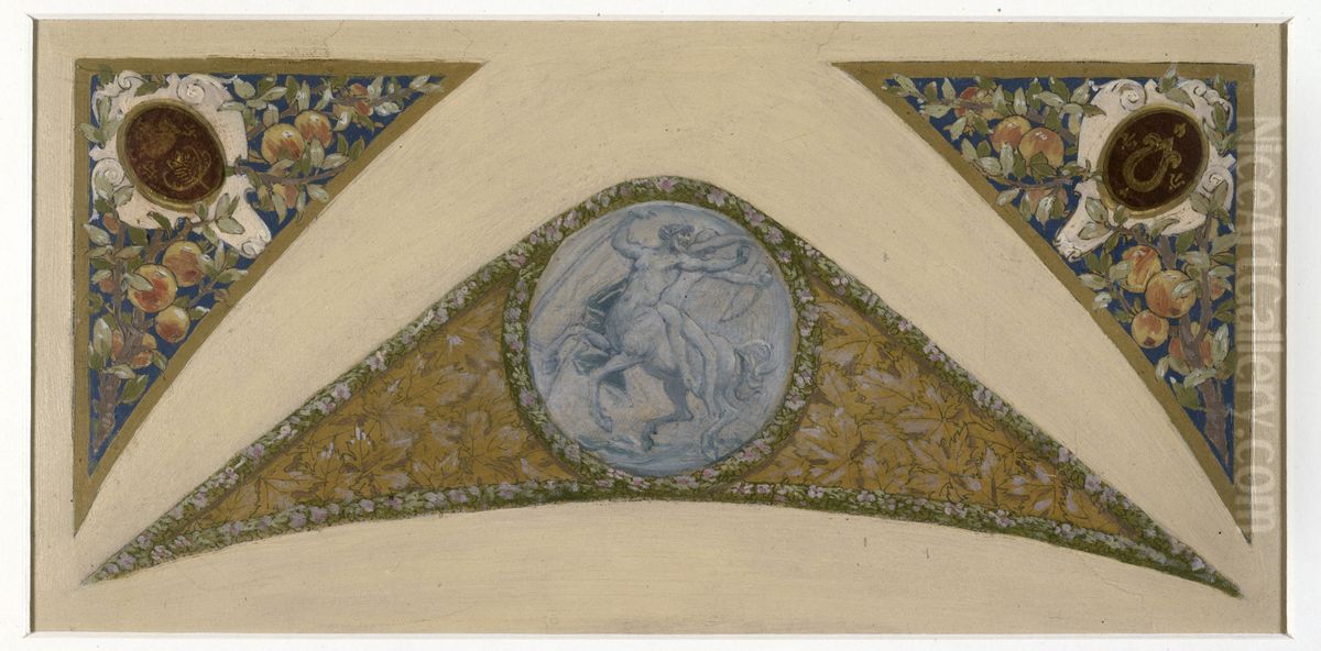 Esquisse pour l'escalier des Fetes de l'Hotel de Ville de Paris : Sagittaire Oil Painting by Luc-Olivier Merson