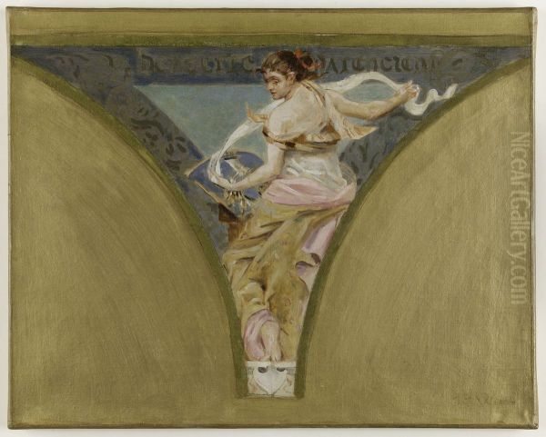 Esquisse pour la salle des fetes de l'Hotel de Ville de Paris : La Dentelle de Valenciennes Oil Painting by Jean-Joseph Weerts