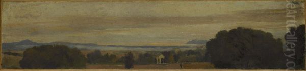 Paysage d'Italie, bord de mer Oil Painting by Jean-Jacques Henner