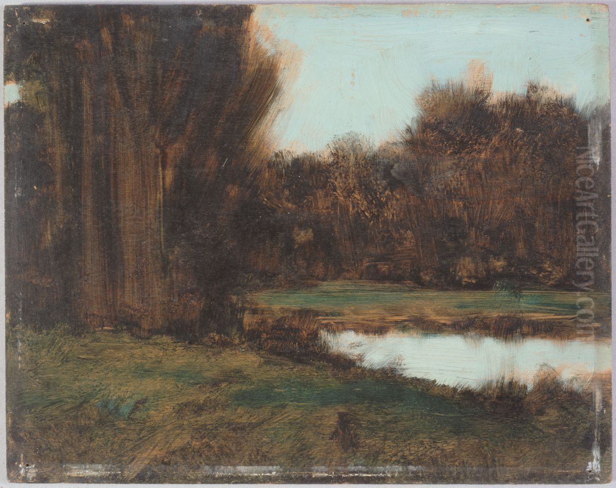 Paysage d'Alsace, une mare Oil Painting by Jean-Jacques Henner
