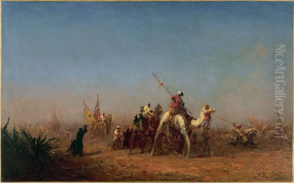 Caravane en route vers La Mecque Oil Painting by Felix Ziem