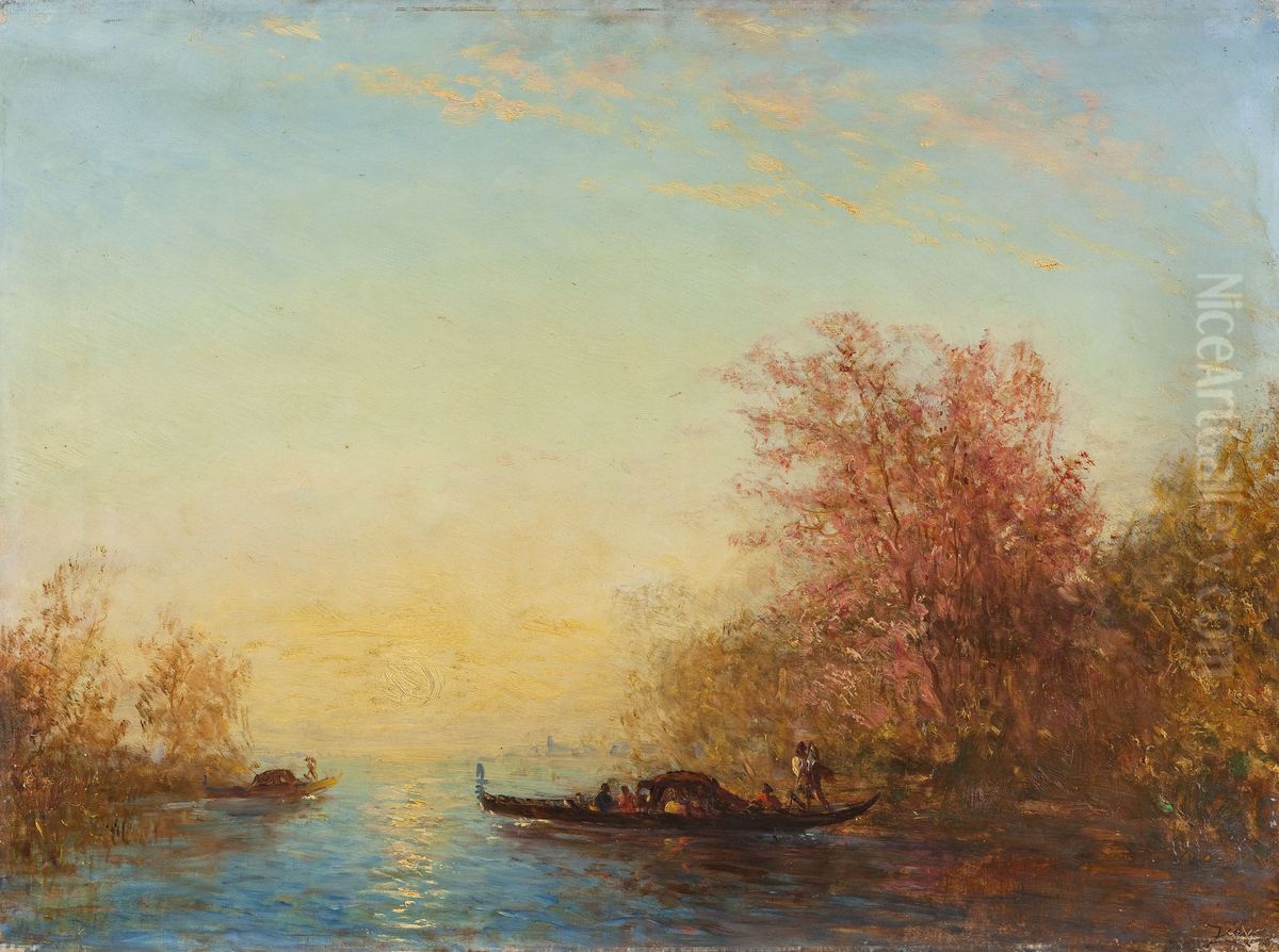 Fusine, environs de Venise Oil Painting by Felix Ziem Fusine, environs de Venise Oil Painting by Felix Ziem