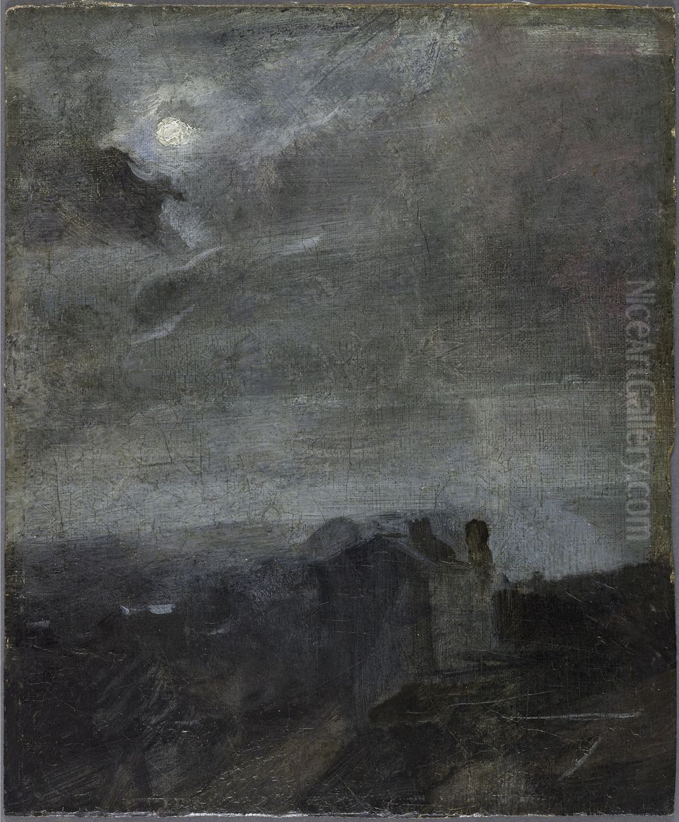 Crepuscule, effet de lune Oil Painting by Jean-Baptiste Carpeaux