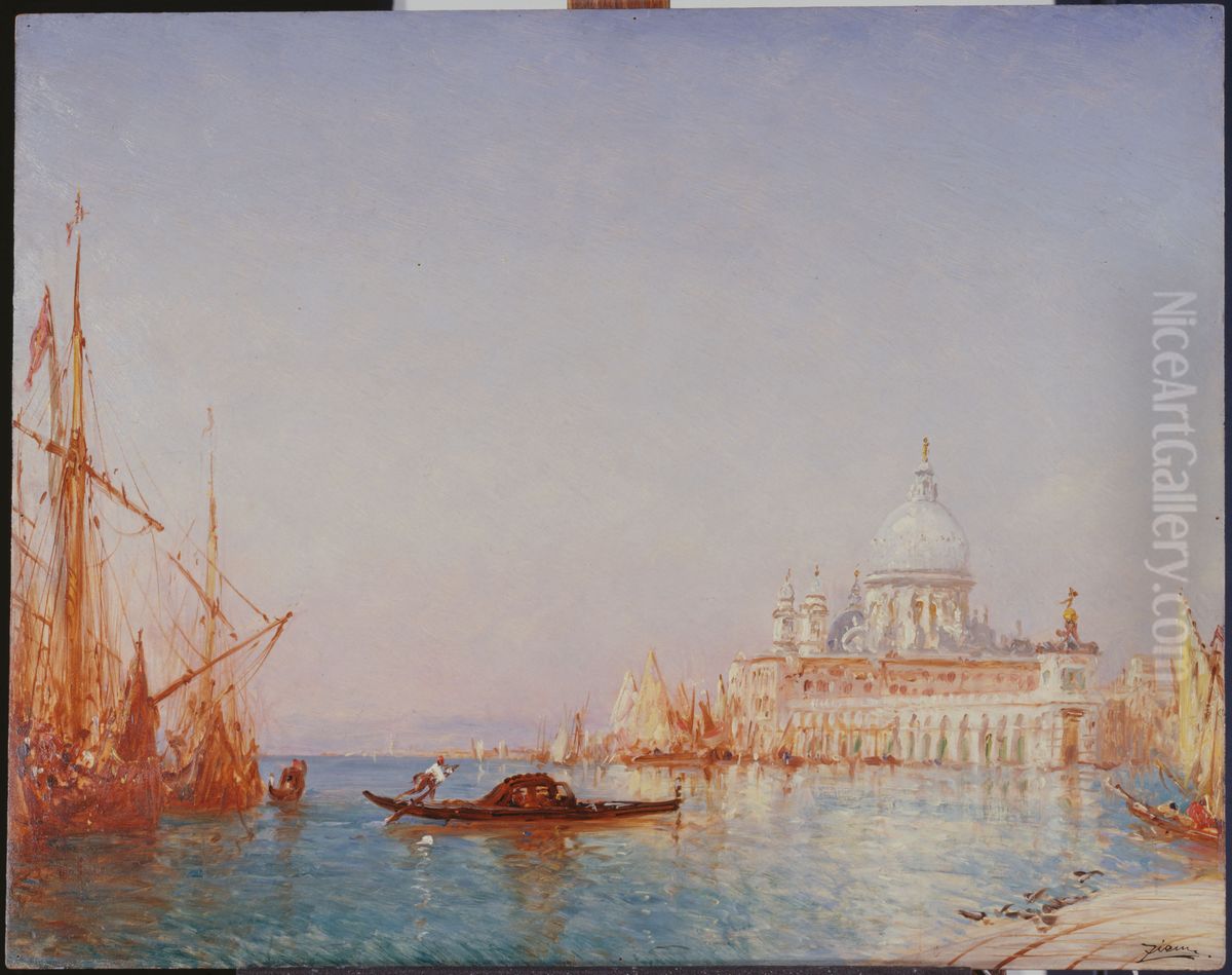 Venise, la Salute. Effet de matin Oil Painting by Felix Ziem
