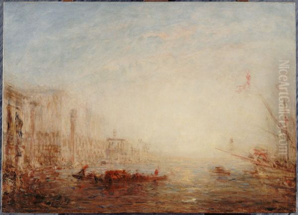 Venise, le Grand Canal au soleil levant Oil Painting by Felix Ziem