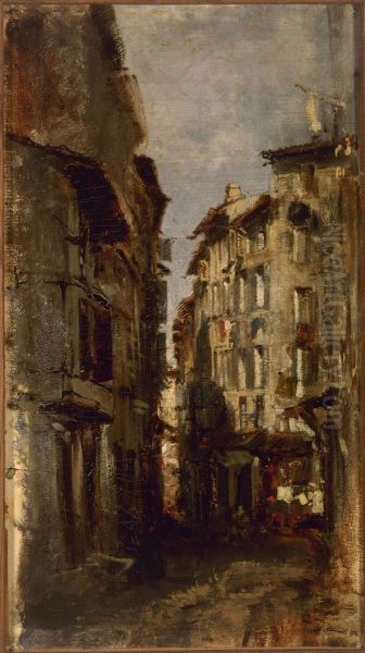 Vieilles maisons Oil Painting by Felix Ziem