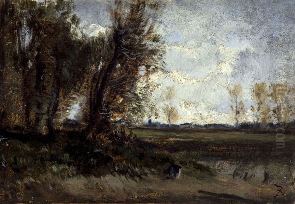 La mare Oil Painting by Felix Ziem
