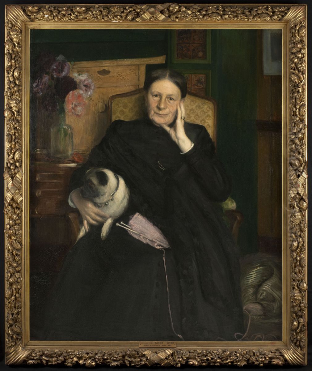Portrait de Madame Emile Blanche, mere de l'artiste Oil Painting by Jacques-Emile Blanche