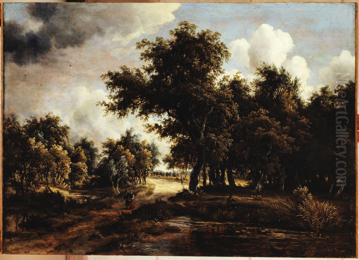 Le Chemin dans la foret Oil Painting by Meindert Hobbema