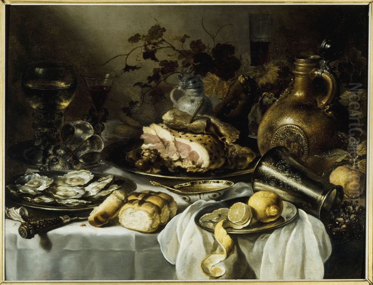 Nature morte au jambon Oil Painting by Pieter Claesz