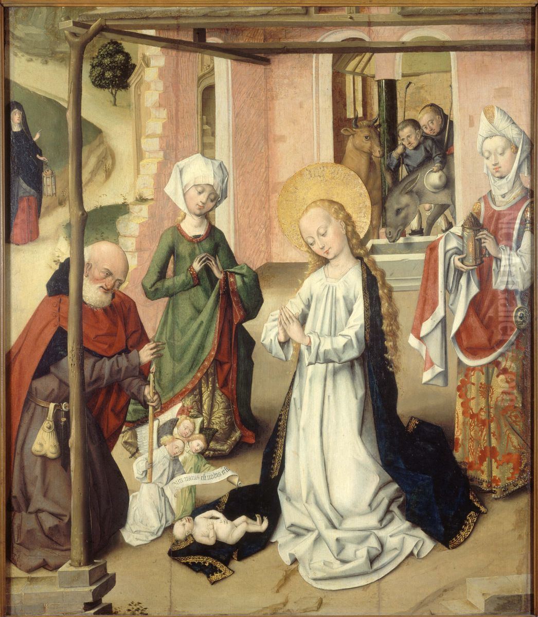 L'Adoration de l'Enfant Oil Painting by Master of the Saint Bartholomew Altarpiece