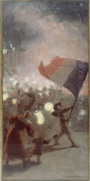 Esquisses pour l'Hotel de Ville de Paris Oil Painting by Hippolyte Berteaux