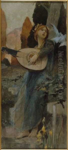 Esquisse pour le salon des Arts de l'Hotel de Ville de Paris : La Musique Oil Painting by Francois Flameng