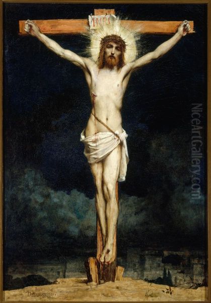 Christ en croix Oil Painting by Jules-Elie Delaunay