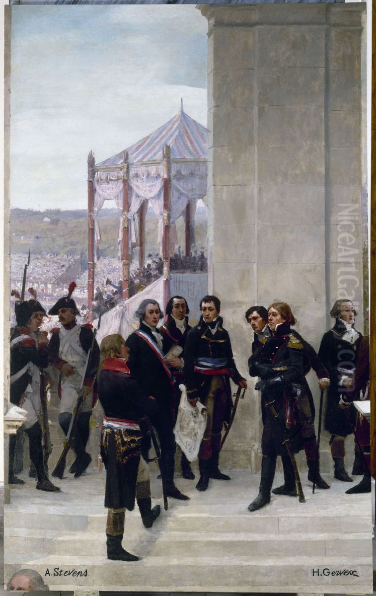 Le Panorama du siecle : Fete de la Federation 1790 - La Convention 1792 Oil Painting by Henri Gervex