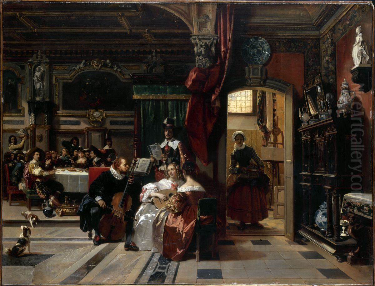 Van Dyck in London Oil Painting by Camille Roqueplan