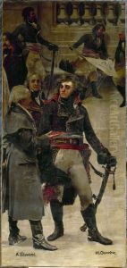 Le Panorama du siecle : Kleber et Monge, entoures de personnalites de la Revolution francaise