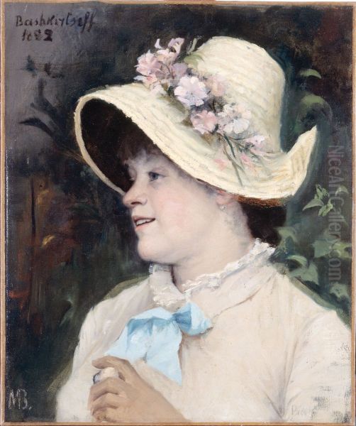 La Parisienne, portrait d'Irma, modele a l'Academie Julian Oil Painting by Marie Bashkirtseva
